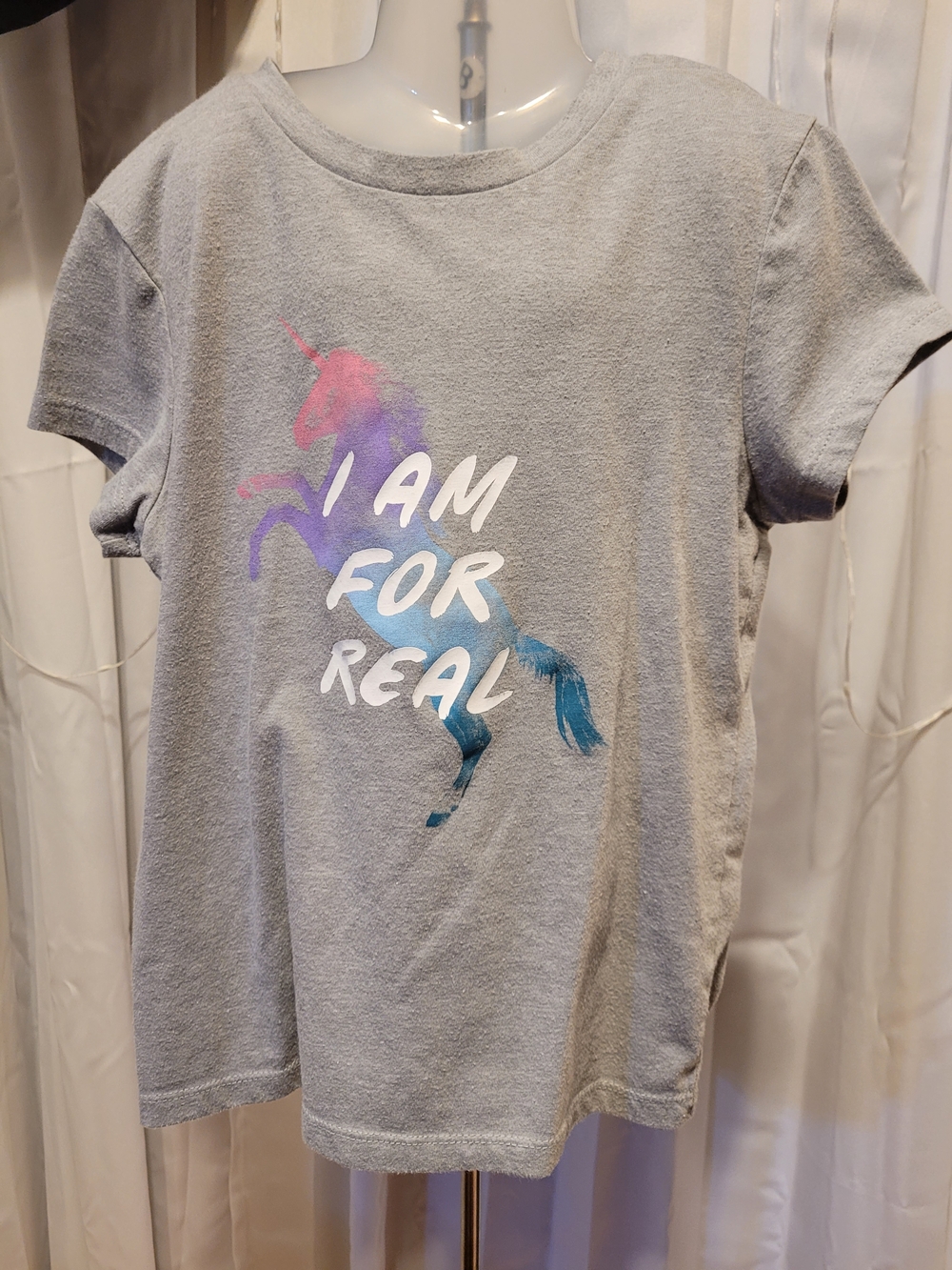 Kids Gray Unicorn Graphic Tee - I Am For Real